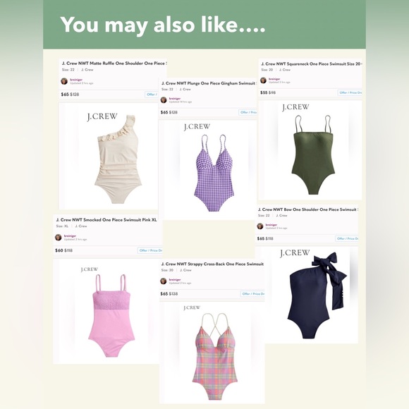 J. Crew NWT Bow One Shoulder One Piece Swimsuit Size 22 Navy Blue - Picture 4 of 13